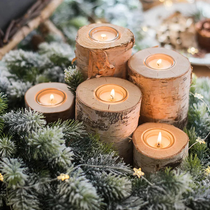 Creative Wooden Candlestick Table Decoration