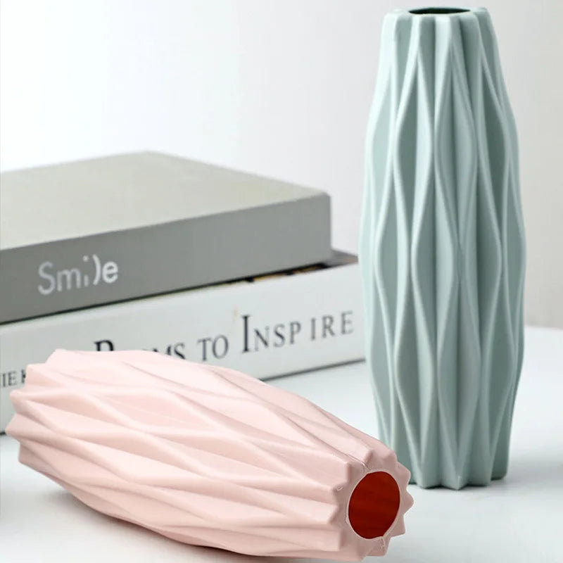White Imitation Plastic Vase Home for Decoration