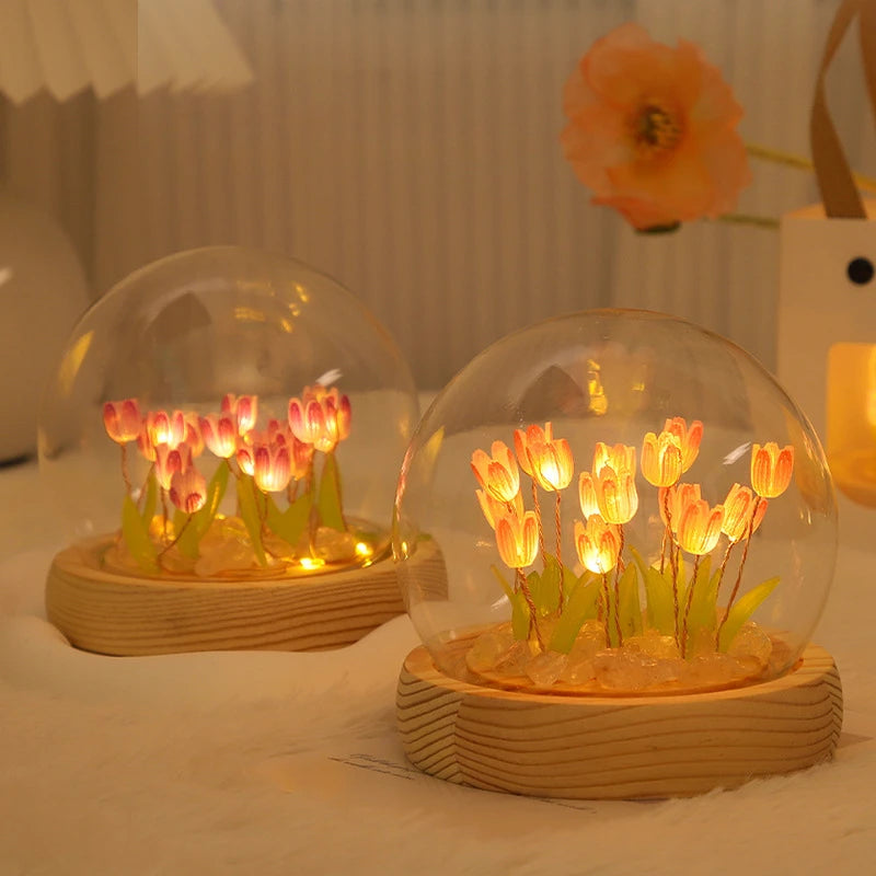 Artificial Tulip Flower Night Light Ornaments