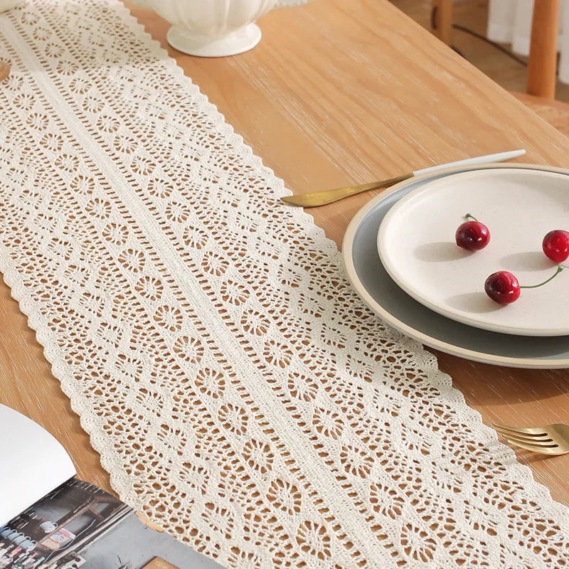 Vintage Beige Table Runner Table Decoration