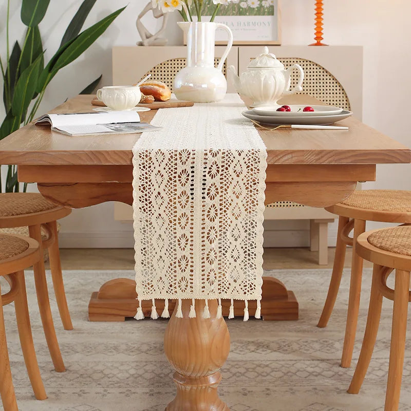 Vintage Beige Table Runner Table Decoration