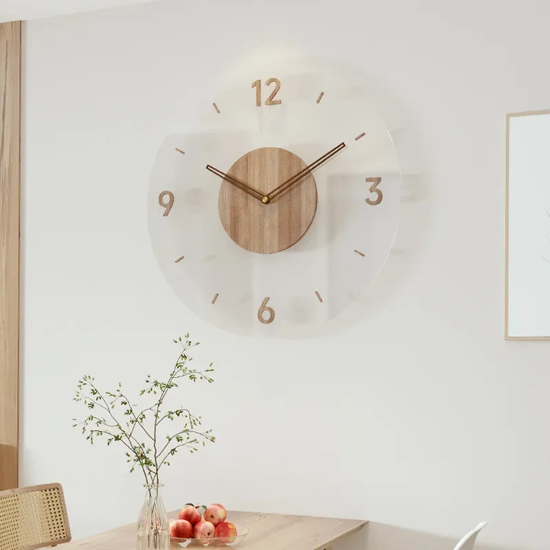 New Solid Wood Creative Wall Clocks For Living Room