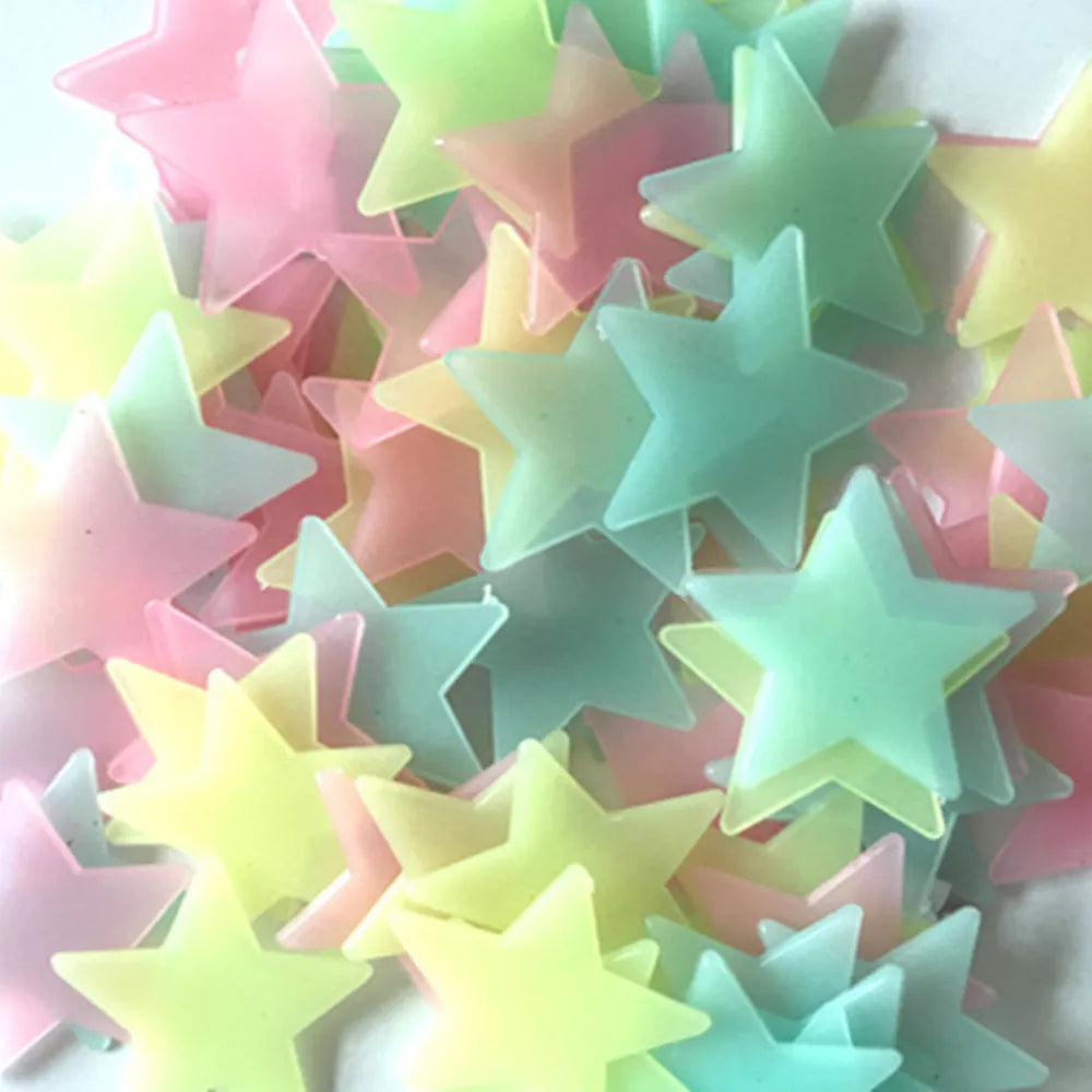 100pcs Fluorescent Glow in the Dark Stars Wall Stickers