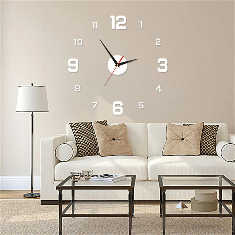Frameless Modern 3D Wall Clock Clock for Home