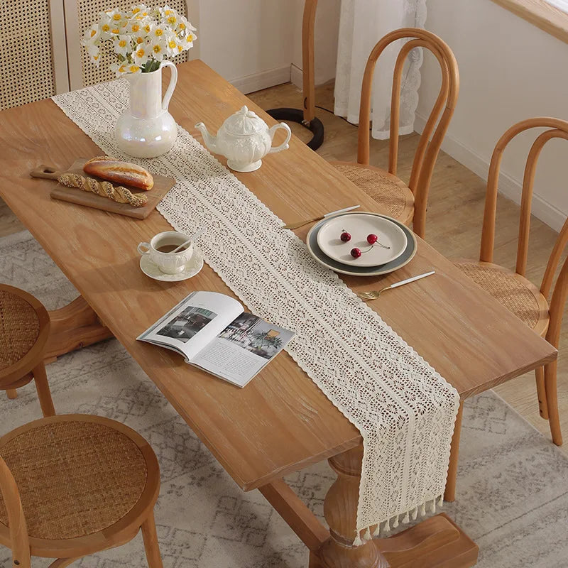 Vintage Beige Table Runner Table Decoration