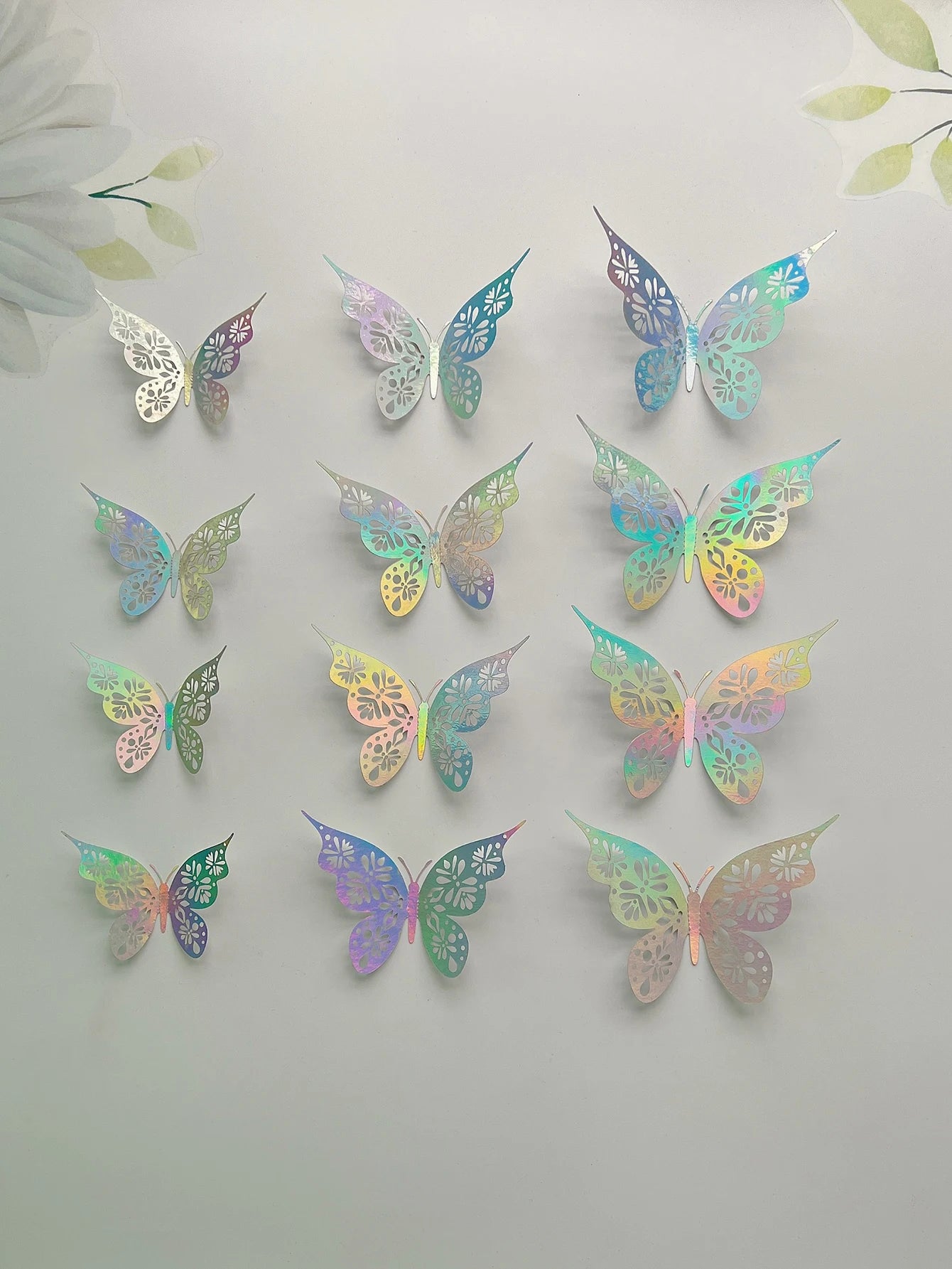 12 Pieces 3D Hollow Butterfly Wall Stickers