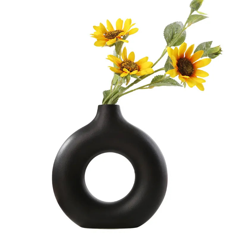 Circular Vase Flower Pot Home Living Room