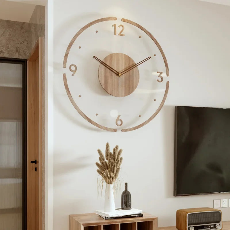 New Solid Wood Creative Wall Clocks For Living Room