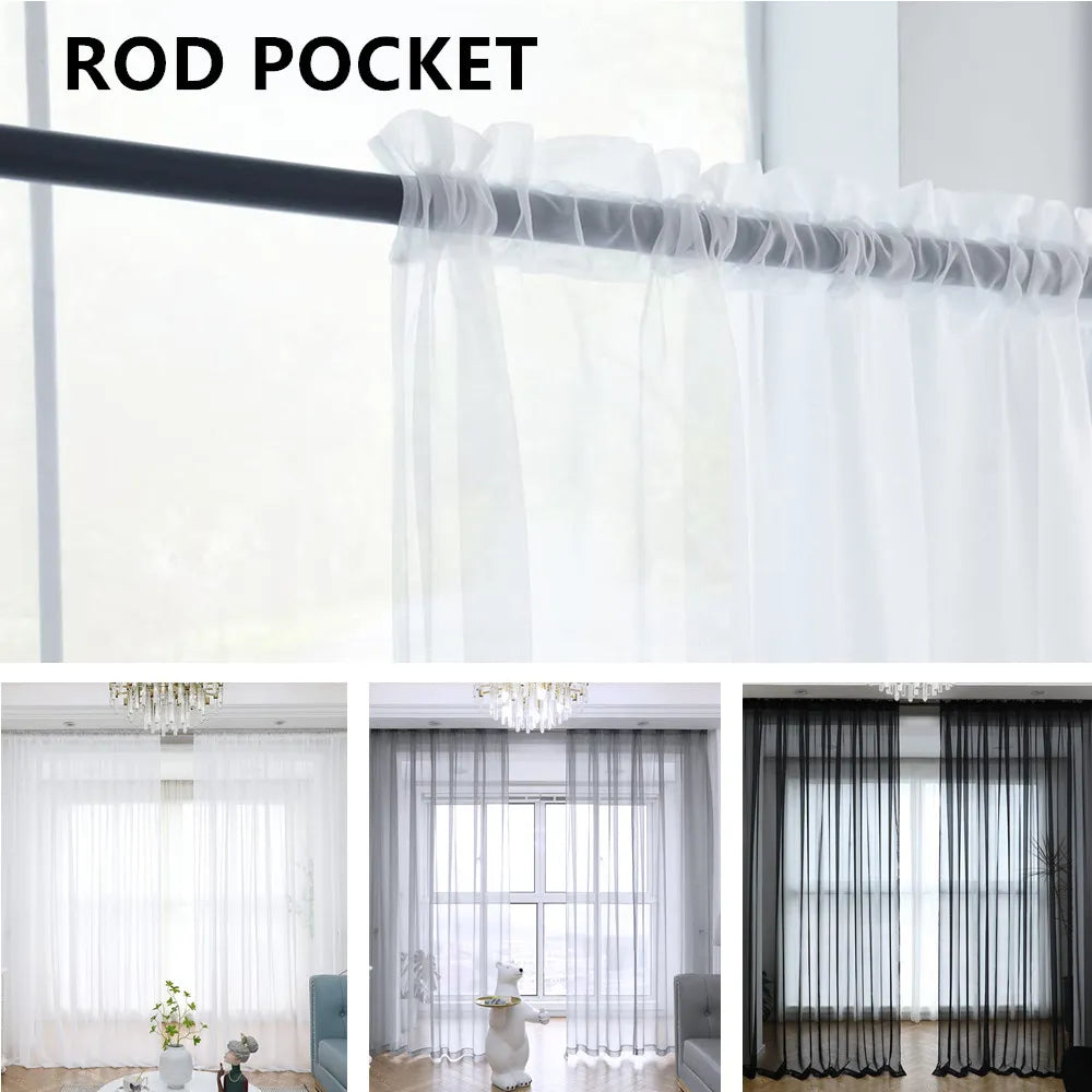 Shading Solid White Sheer Curtains for Living