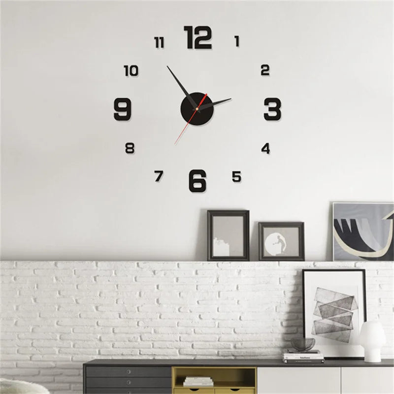Frameless Modern 3D Wall Clock Clock for Home