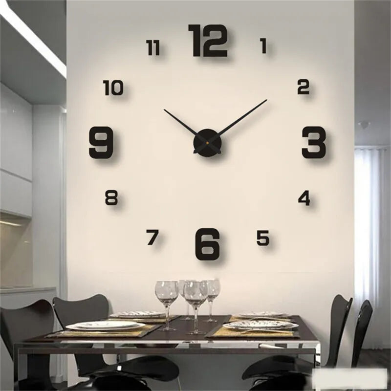 Frameless Modern 3D Wall Clock Clock for Home