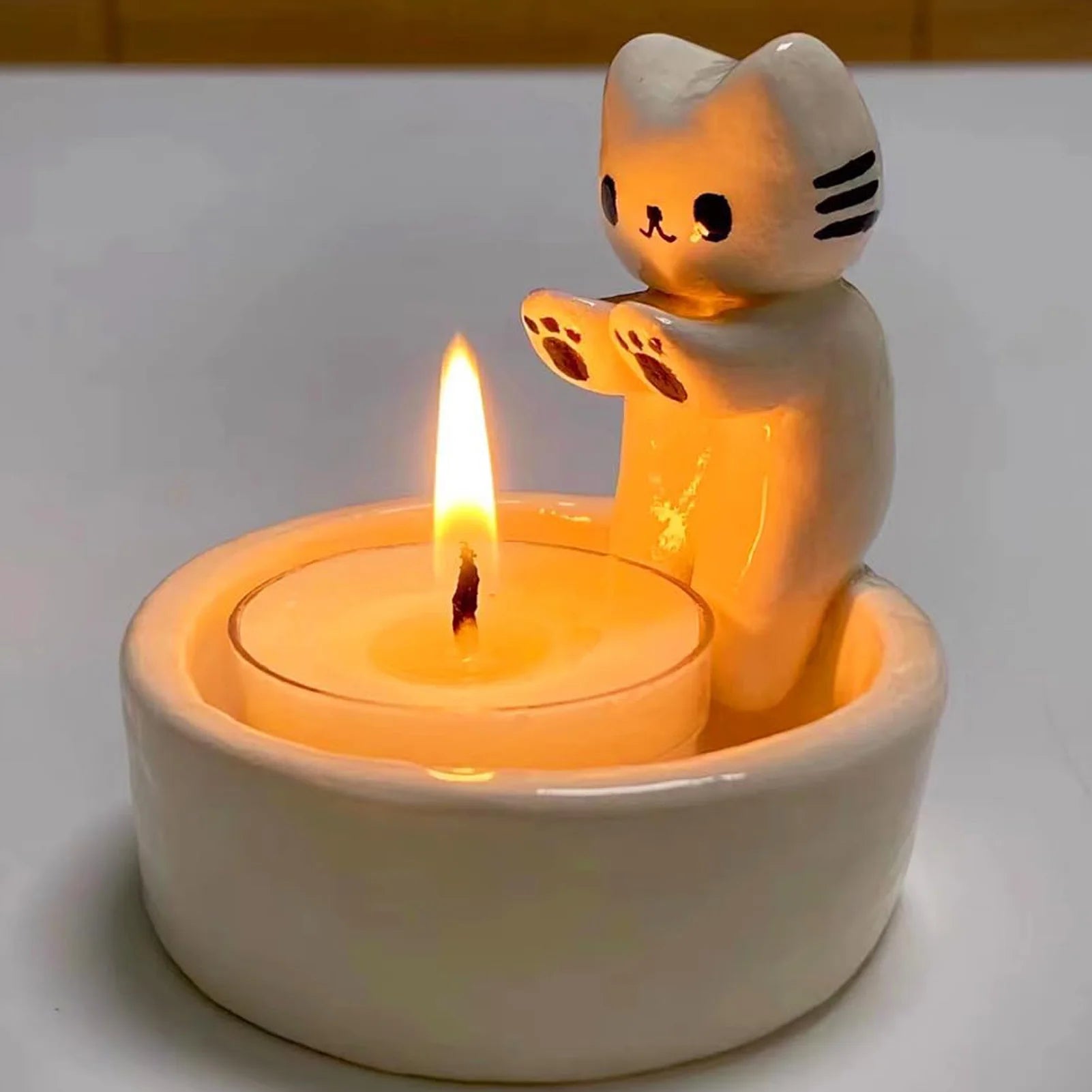 Durable Cute Cat Candlestick Decoration