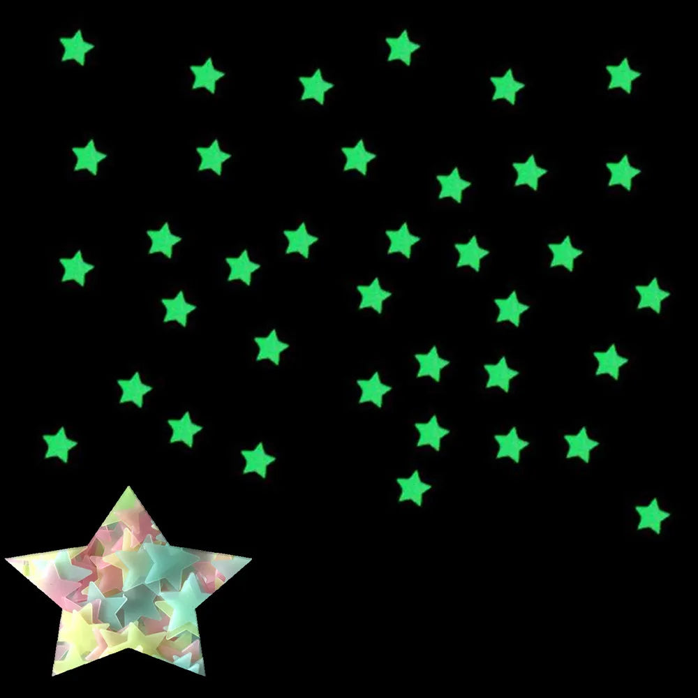 100pcs Fluorescent Glow in the Dark Stars Wall Stickers