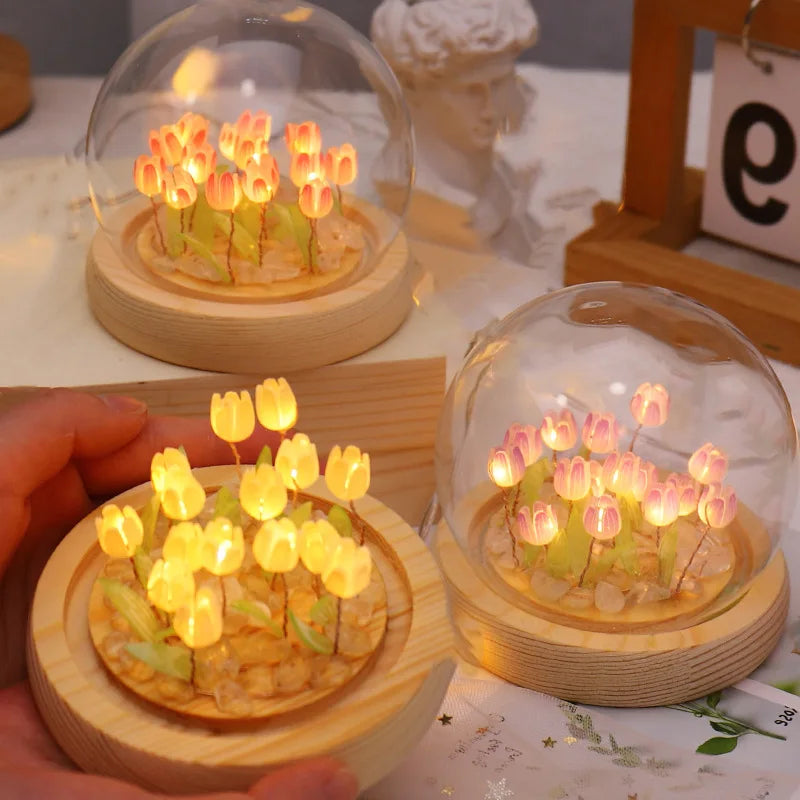 Artificial Tulip Flower Night Light Ornaments