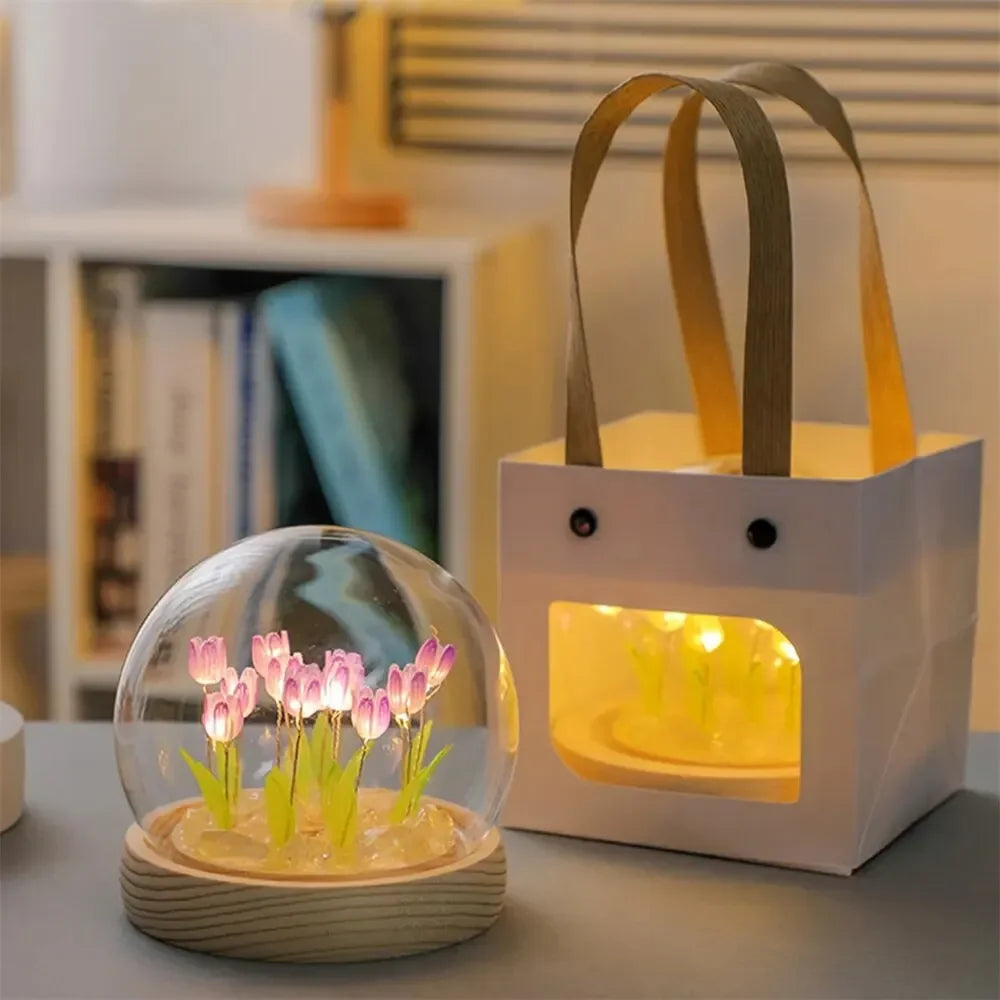 Artificial Tulip Flower Night Light Ornaments
