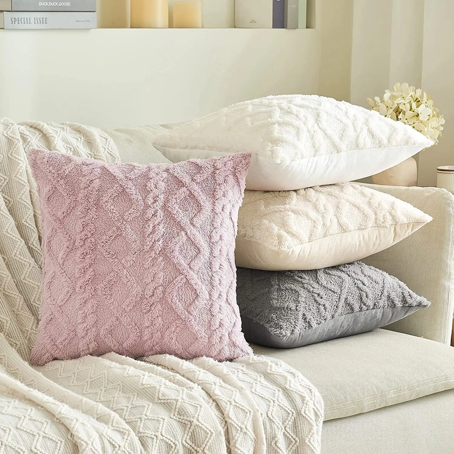 Soft Short Plush Velvet Decoration Pillowcase