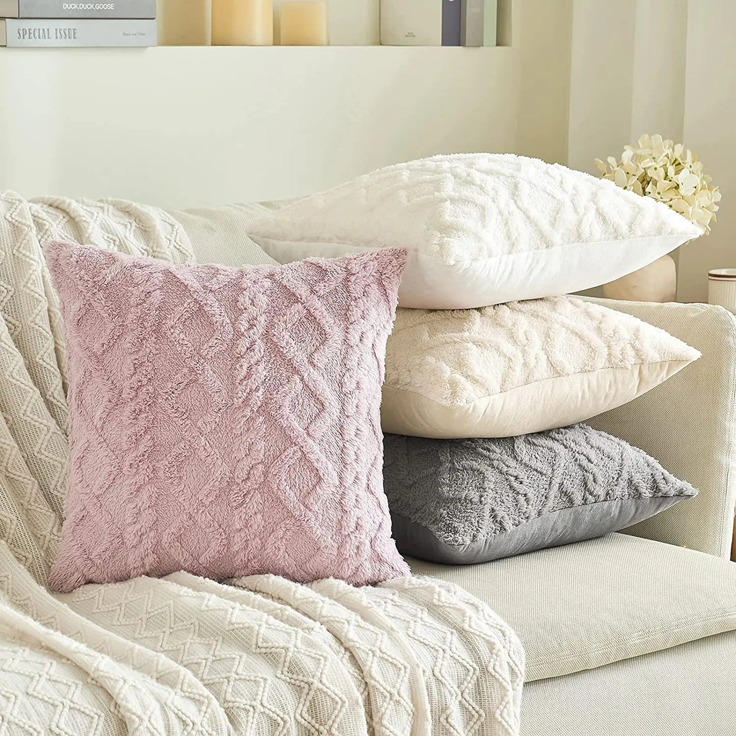 Soft Short Plush Velvet Decoration Pillowcase