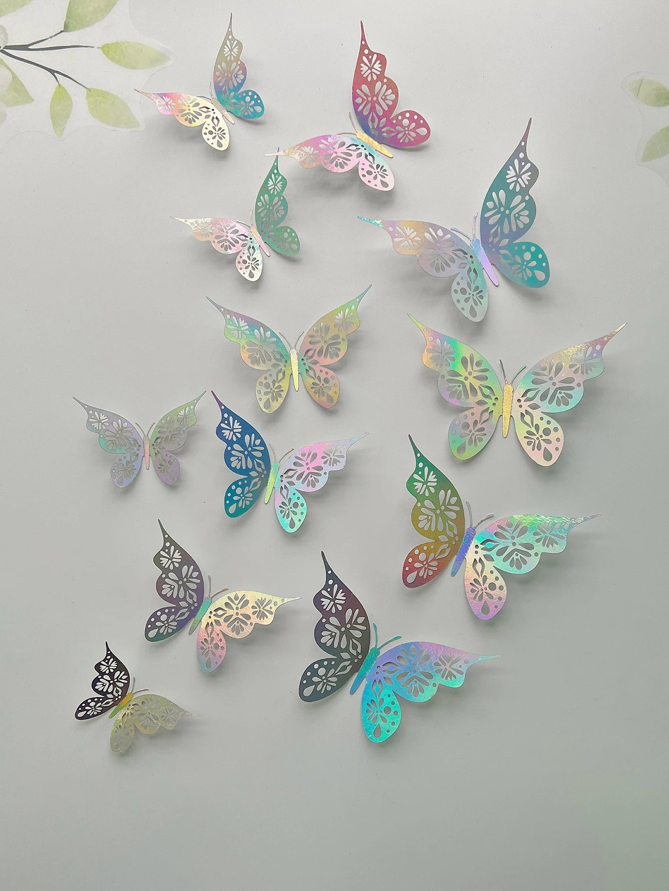 12 Pieces 3D Hollow Butterfly Wall Stickers