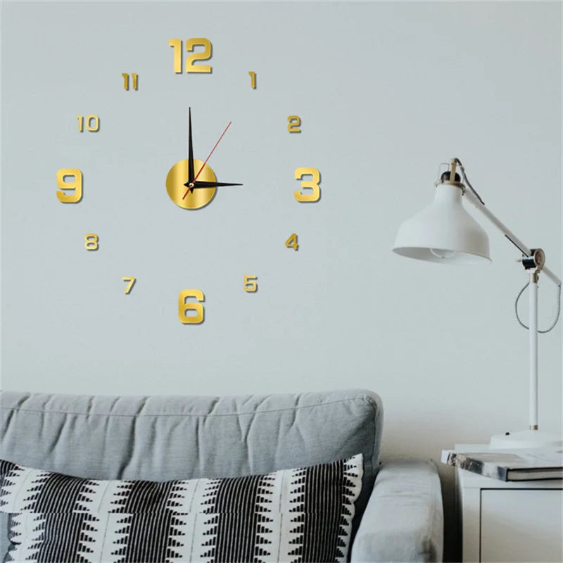 Frameless Modern 3D Wall Clock Clock for Home