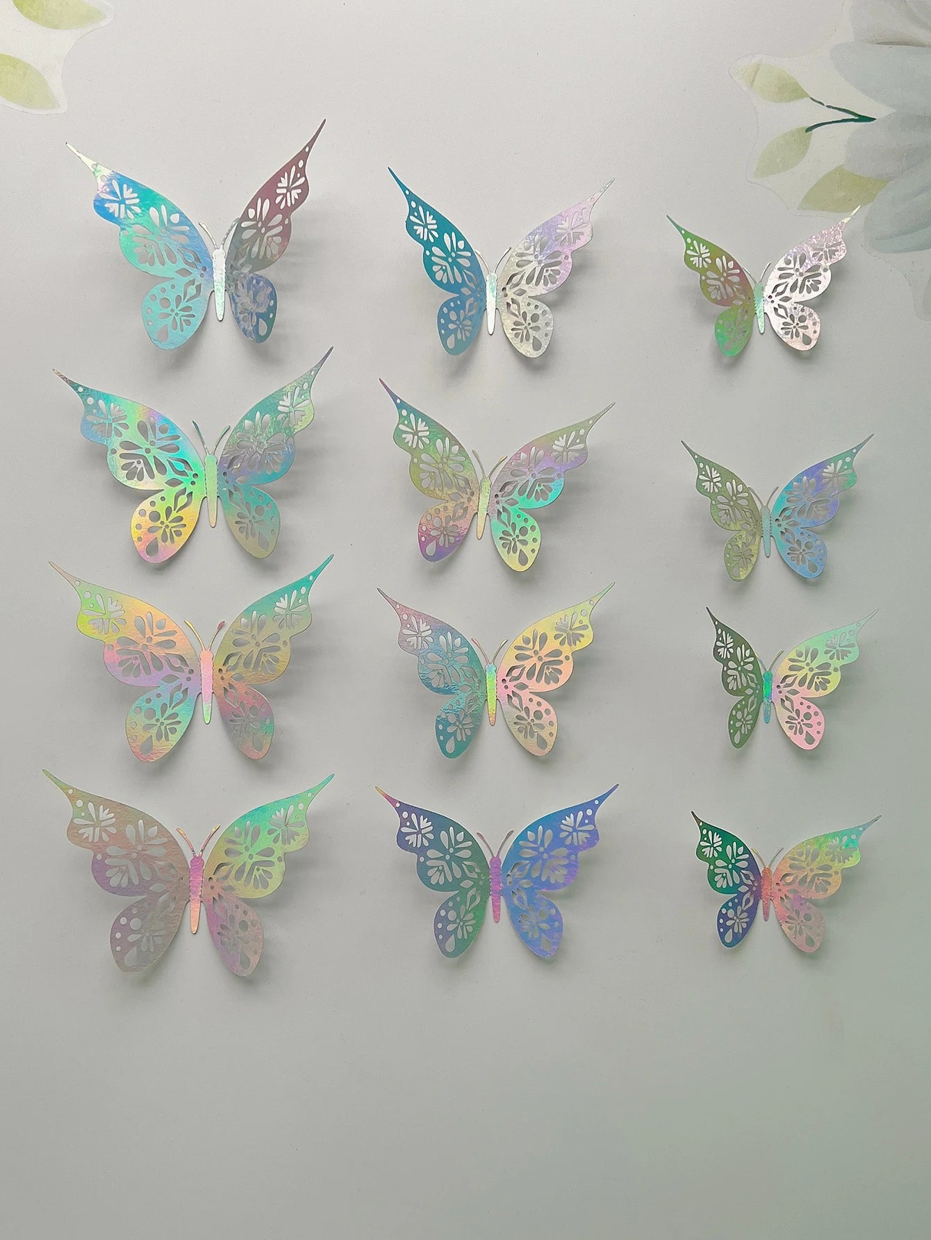 12 Pieces 3D Hollow Butterfly Wall Stickers