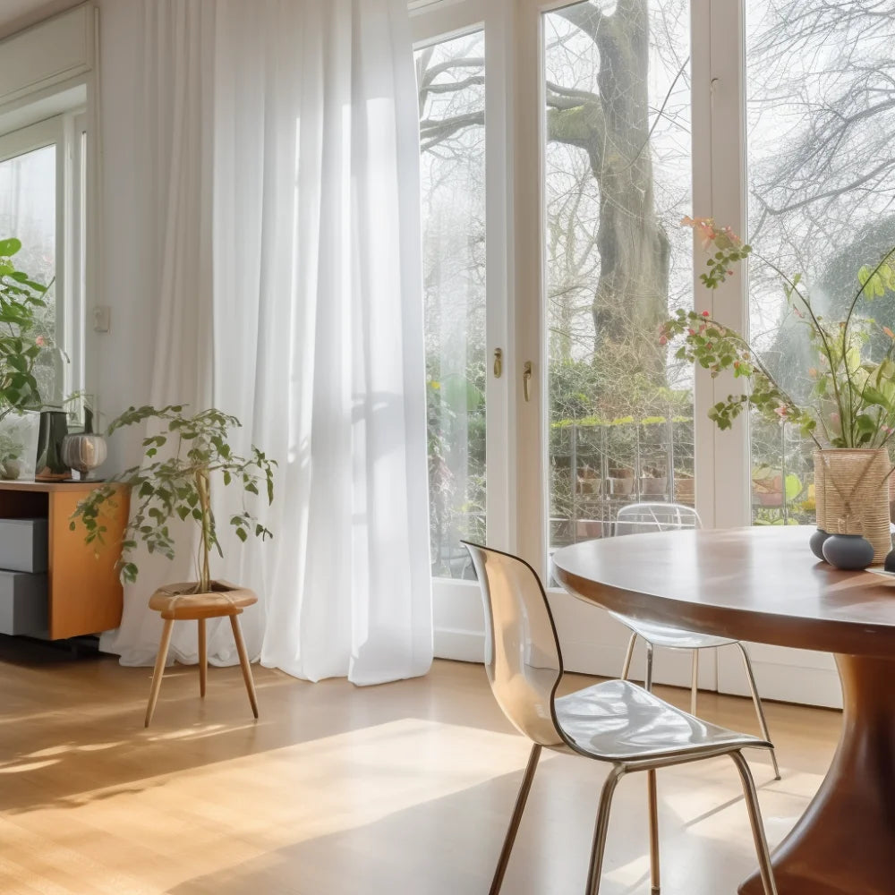 Shading Solid White Sheer Curtains for Living