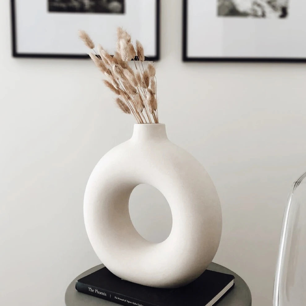 Circular Vase Flower Pot Home Living Room