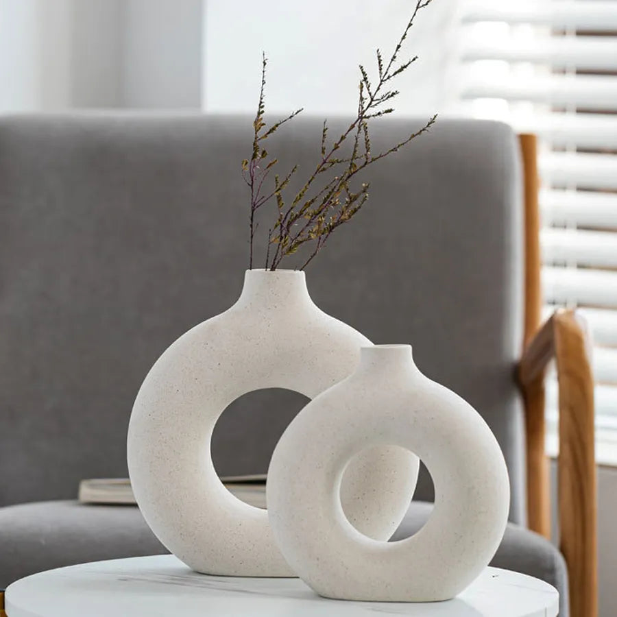 Circular Vase Flower Pot Home Living Room