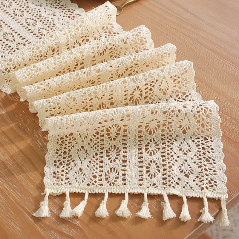Vintage Beige Table Runner Table Decoration
