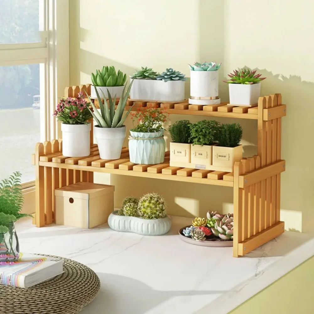 Wood Shelf Indoor Plants Holder